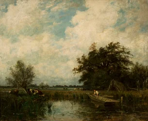 Landschaft mit Teich