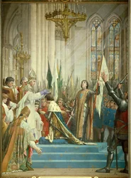 König Karl VII. (1403-1461) empfing am 17/07/1429 in Anwesenheit von Jeanne d