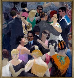 Der Bal Bullier. Paare von Tänzern beim berühmten Ball in der Rue de l