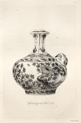 Geschichte der Keramikkunst: Eine beschreibende und philosophische Studie über die Töpferkunst aller Zeitalter und aller Nationen: Persien: Weichporzellan - Gargoulette, mit dem Simorgh verziert (Tafel VI)