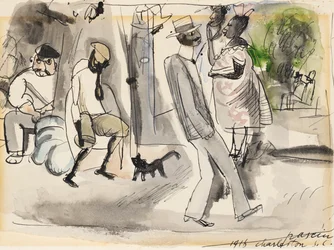 Figuren in einem Park, Charleston, South Carolina, 1916