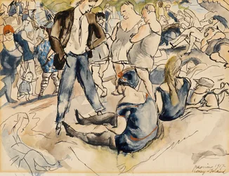 Figuren am Strand, Coney Island, 1917