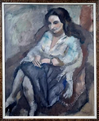 Porträt von Andree. Porträt einer sitzenden Frau