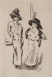 Zwei Frauen auf dem Ball, ca. 1910