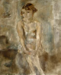 Junge Frau im Hemd sitzend, 1923