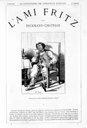 Fritz raucht die Pfeife - Frontispiz von „Der Freund Fritz“, von Erckmann-Chatrian, ill. von Théophile Schuler