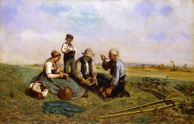 Mittagessen der Heuarbeiter, 1857