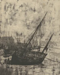 Boote in Peel - Isle of Man, 1889