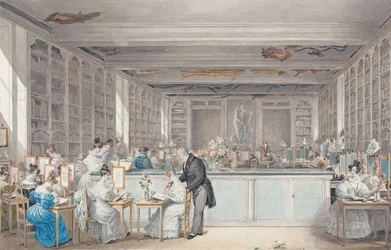 Pierre-Joseph Redoutés Schule für botanisches Zeichnen im Salle Buffon im Jardin des Plantes, 1830