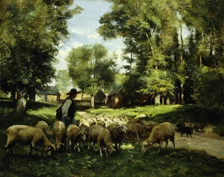 Ein Hirte und seine Herde