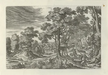 Landschaft mit Überfall auf den Reisenden