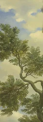 Arkadische Landschaft mit einem Reisenden