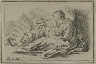 Mutter und zwei Kinder