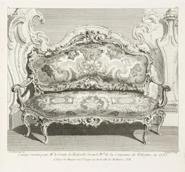 Sofa ausgeführt für Herrn Graf Bielinski, Großmarschall der Krone von Polen, 1735, 4. Tafel