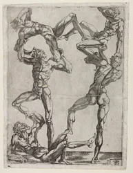 Pyramide von fünf Männern, ca. 1543