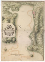 Plan der Stadt, des Hafens und der Befestigungen von Porto Bello, wie sie seit der Einnahme durch Adm: Vernon erscheint / Von Justly Watson; Ingenieur: 1742