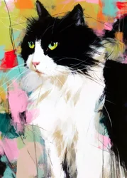 Buntes Katzenporträt