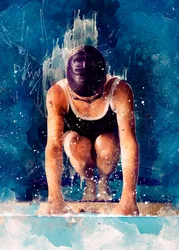 Fokussierter Schwimmerstart