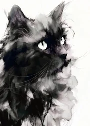 Porträt einer geheimnisvollen schwarzen Katze