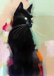 Lebendige Schwarze Katze