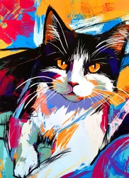 Lebendige Tuxedo Katze