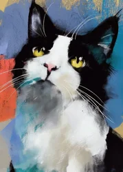 Lebendige Tuxedo Katze