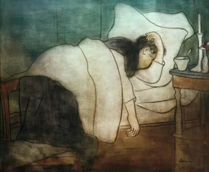 Frau im Bett