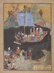 Folio aus einem Khamsa (Quintett) von Amir Khusraw Dihlavi; Die Entführung auf See