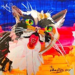 Bunte abstrakte Katze