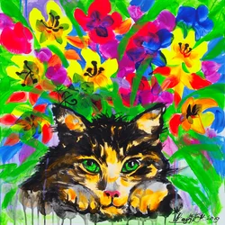 Bunte Gartenkatze