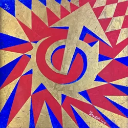 Goldener geometrischer Ausbruch