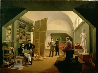 Das Atelier von Petr Vasilevich Basin (1793-1877) 1833