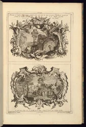 Entwurf für zwei Kartuschen, 1745