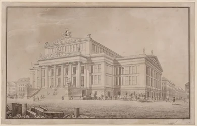 Berlin. Schauspielhaus auf dem Gendarmenmarkt. Perspektivische Ansicht
