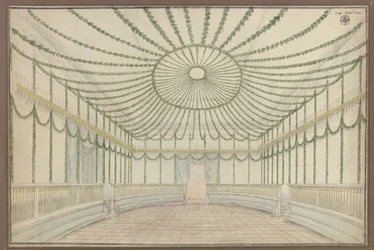 Merseburg. Schloss. Entwurf zur Dekoration eines Saales anlässlich der Huldigungsfeierlichkeiten für Friedrich Wilhelm III. von Preußen