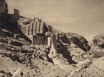 Mar Saba, Griechisches Kloster (s/w Foto)