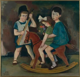 Kinderbildnis mit Schaukelpferd