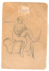 Sitzende, nackte Frau