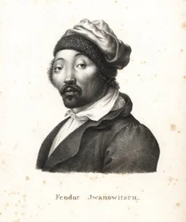 Feodor Jwanowitsch, Kalmücken-Nomade, der von den Russen entführt wurde und später Maler und Kupferstecher wurde