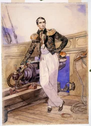 Wladimir Alexejewitsch Kornilow (1806-1854) an Bord der Brigg Themistokles. Der Marineoffizier und Stabschef der Schwarzmeerflotte, ein Held des Krimkriegs (1853-1856), befindet sich