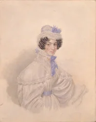 Porträt von Anna Borisowna Bakunina, 1835