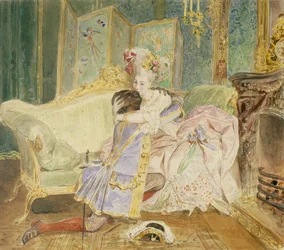 Rendezvous. Illustration zu dem Roman Der Schwarze Peters des Großen von A. Puschkin, 1847-1849