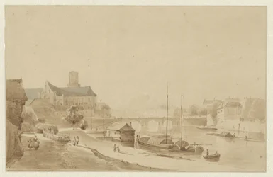 Stadt an einem Fluss