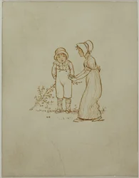 Kleiner Junge und Mädchen