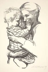 Mutter mit Kind in ihren Armen