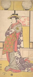 Nakayama Tatezo als Kurtisane stehend, nach links gewandt, ca. 1792-93