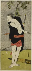 Der Schauspieler Ichikawa Komazo II als Ono Sadakuro im Stück Chuko Ryogoku Ori, aufgeführt im Nakamura-Theater im siebten Monat, 1790