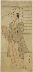 Der Schauspieler Kataoka Nizaemon VII als Yoshidaya Kizaemon im Stück Edo Sunago Kichirei Soga, aufgeführt im Miyako-Theater im ersten Monat, 1795