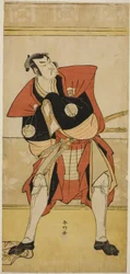 Der Schauspieler Sakata Hangoro III als Omi no Kotoda im Stück Haru no Nishiki Date-zome Soga, aufgeführt im Nakamura-Theater im zweiten Monat, 1790