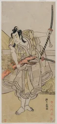 Ichikawa Monnosuke II als Soga no Goro, um späte 1770er Jahre